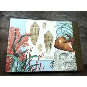 Pierre Frey Fabric Bound Notebook Sketchbook - Coral Seashells Sea Tissu Assorti
